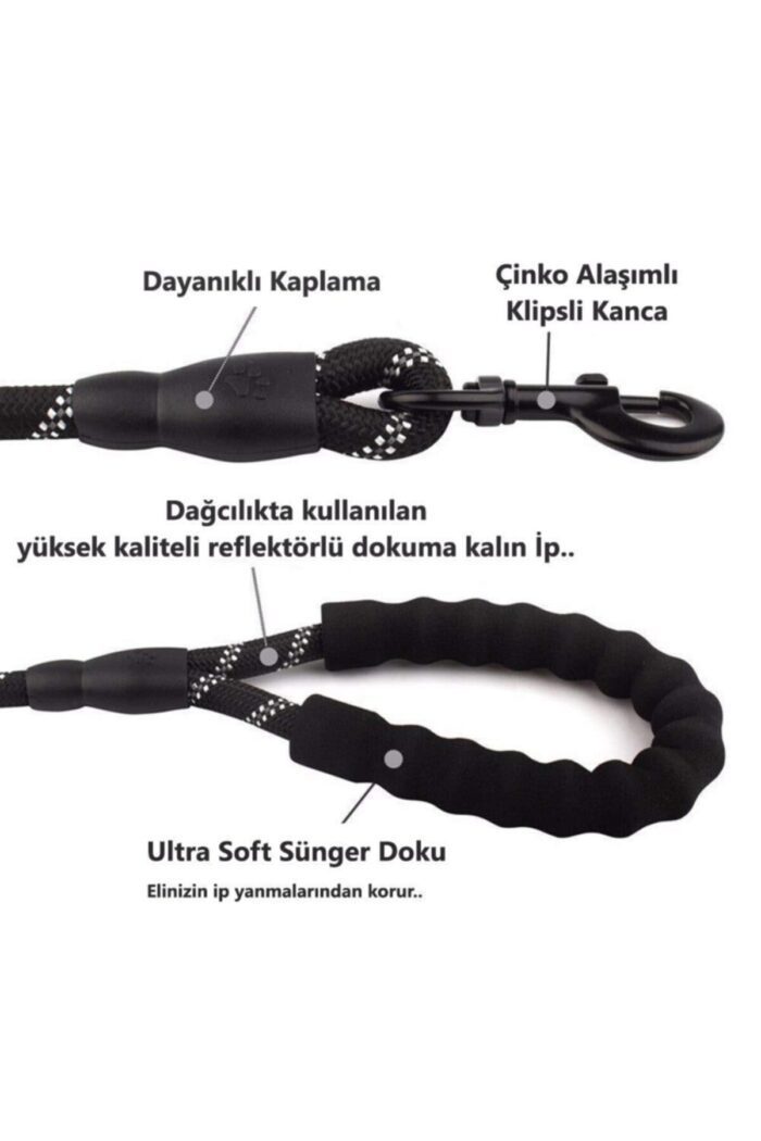 Reflektörlü Siyah Köpek Tasması Toptan - Görsel 3