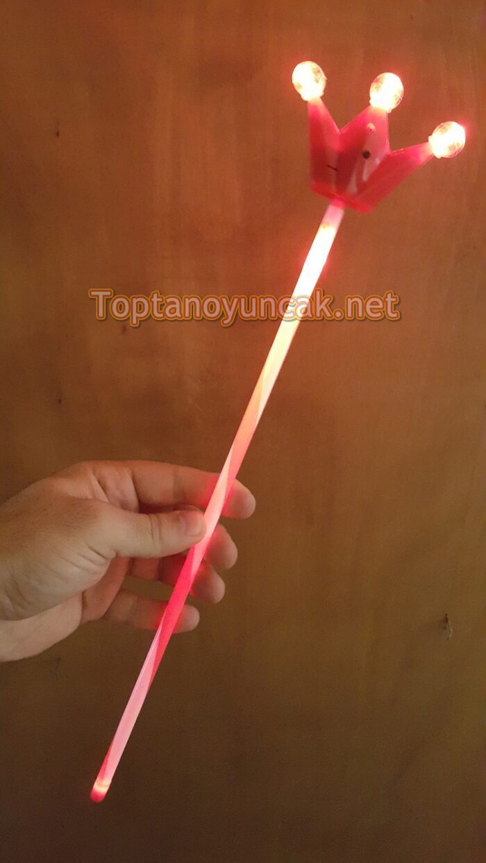 Kral kraliçe taç asa ışıklı çubuk toptan