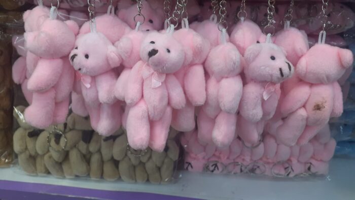 12 li anahtarlıklı ayıcık 8 cm parti doğum kutlama malzemesi pembe