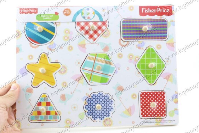 Fisher Price ahşap puzzle toptan geometri şekiller