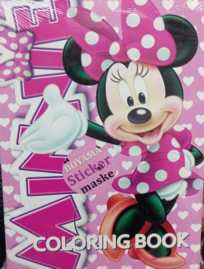 Minnie Boyama Kitabı Sticker Maske 3 ü 1 Arada 16 Sayfa