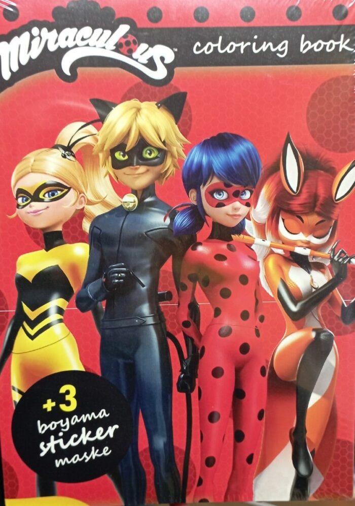 Uğur Böceği Kara Kedi Boyama Kitabı Sticker Maske 3 ü 1 Arada 16 Sayfa