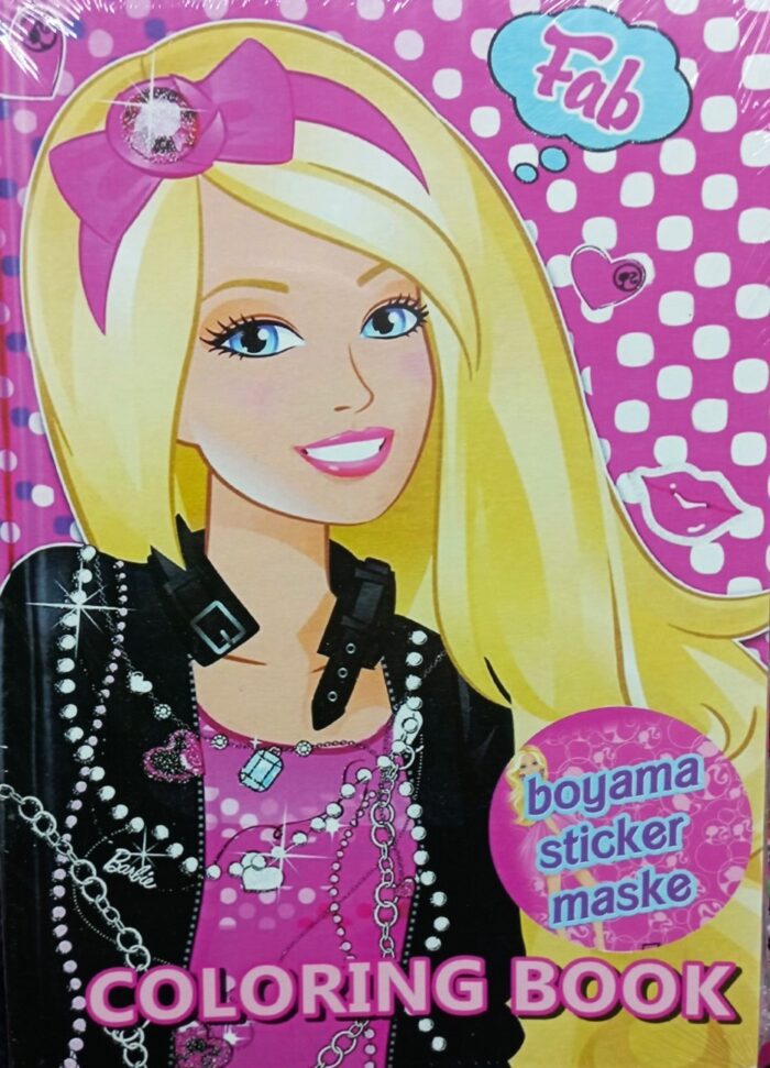 Barbie Boyama Kitabı Sticker Maske 3 ü 1 Arada 16 Sayfa