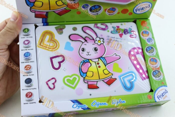 Eğitici oyuncak laptop bilgisayar Türkçe İngilizce Oyunlar Müzikler