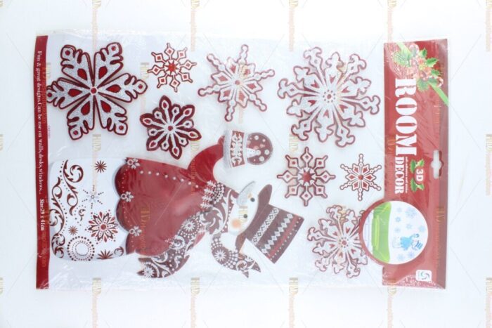 3D yılbaşı sticker duvar süsü