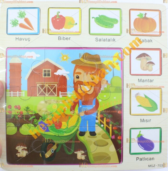 Toptan Türkçe ahşap puzzle yapboz sebzeler