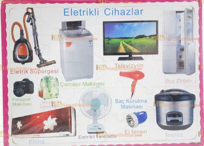 Ahşap puzzle ev eşyaları Türkçe