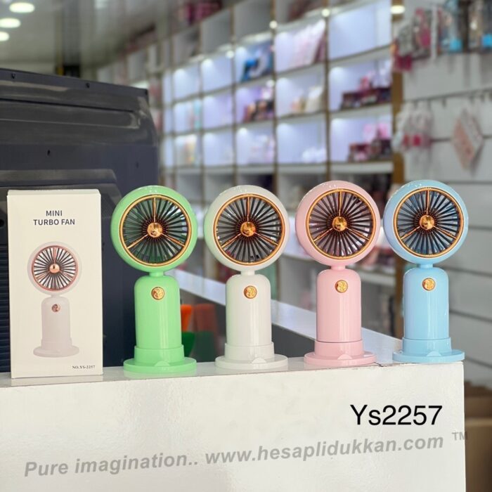 Toptan el fanı yazlık promosyon baskı logo telefon standlı şarjlı YS-2257