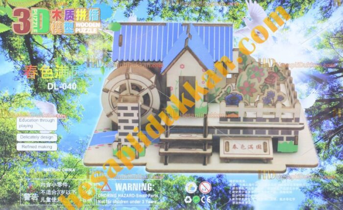 Toptan 3d Ahşap puzzle su değirmeni