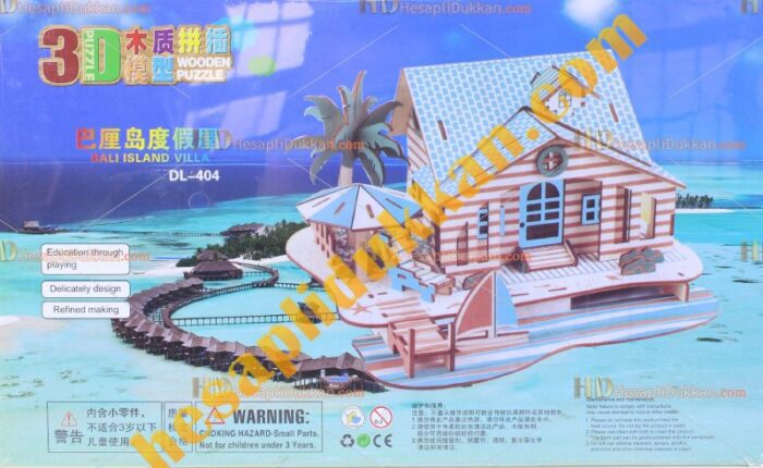 Toptan 3d Ahşap puzzle bali adası evi