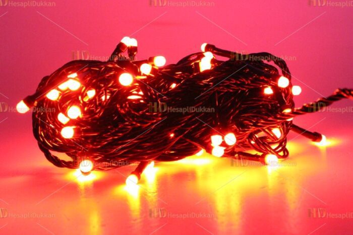 Yılbaşı ışıkları kırmızı 80 led fonksiyonel eklemeli