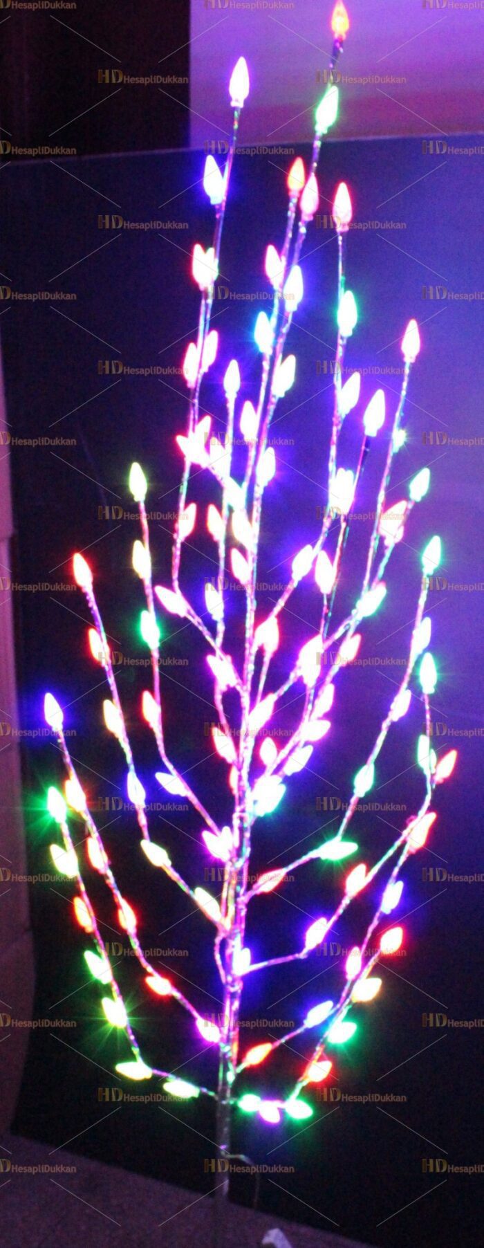 Işıklı yılbaşı ağacı 120 led kozalak hareketli ışık 160 cm Metal gövde