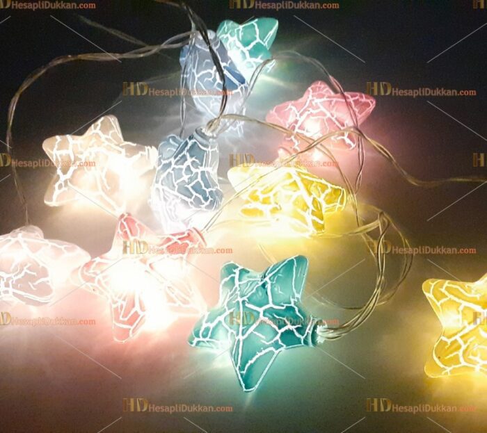 Yıldız yılbaşı ışığı 2 metre 10 led