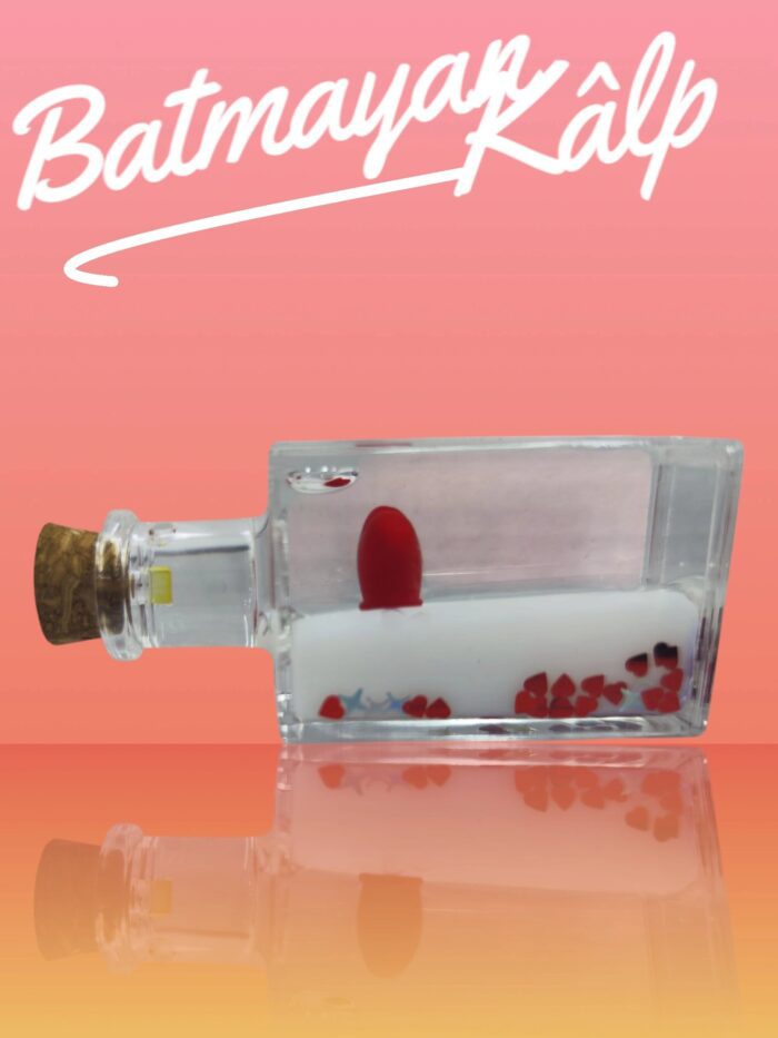 Mini Şişe Batmayan Kalp Beyaz Promosyon Hediyelik