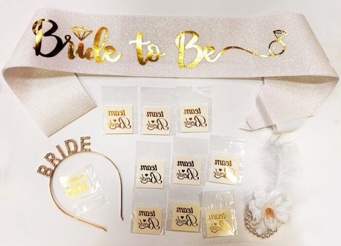 Altın Bride To Be Aksesuar Seti