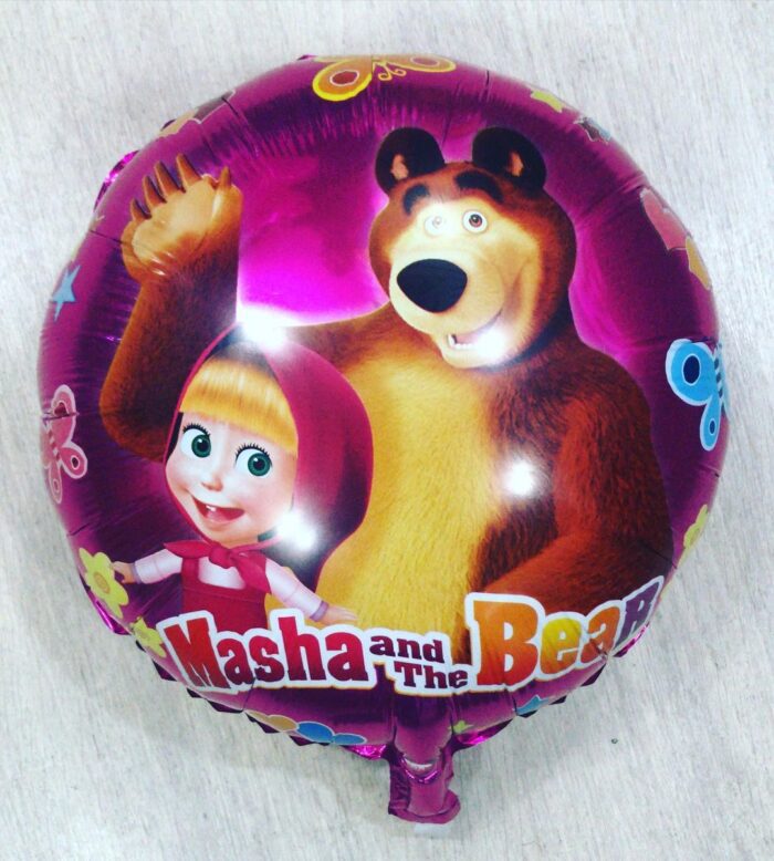 Toptan Yuvarlak Maşa ve Koca Ayı Folyo balon