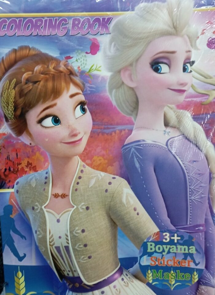 Frozen 2 Boyama Kitabı Sticker Maske 3 ü 1 Arada 16 Sayfa