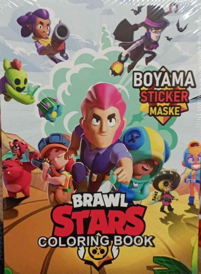 Brawl Stars Boyama Kitabı Sticker Maske 3 ü 1 Arada 16 Sayfa