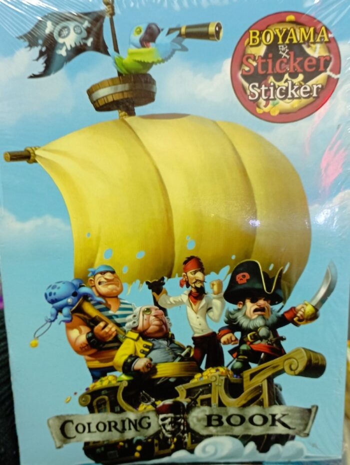 Pirate Korsan Boyama Kitabı Sticker Maske 3 ü 1 Arada 16 Sayfa