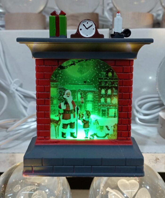 Işıklı yılbaşı figürü pilleri dahil noel baba 10 cm