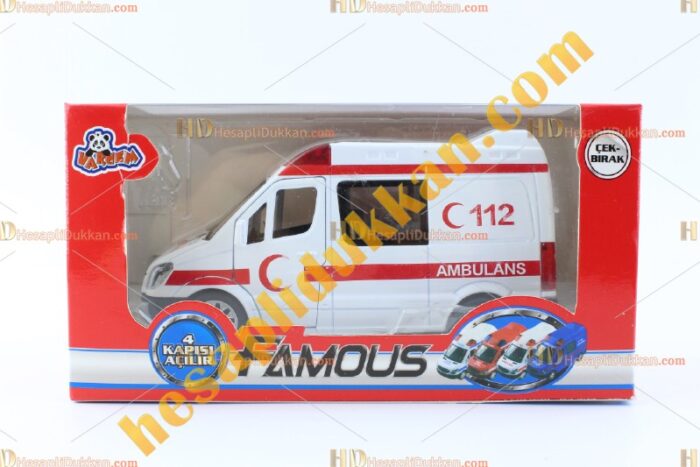 Toptan metal ambulans oyuncak promosyon çek bırak
