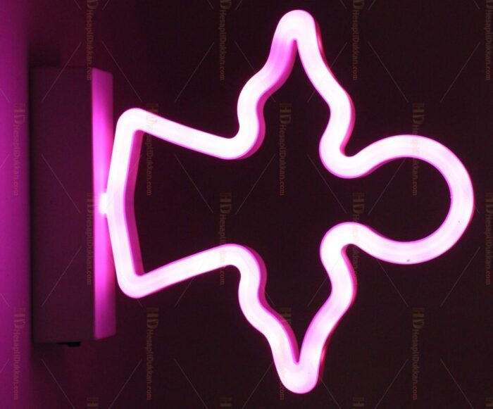 Melek Led Neon Lamba Cloud Lamp Pembe