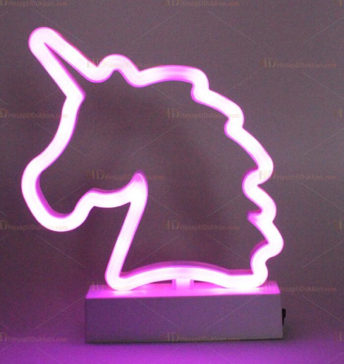 Unicorn Lamp Led Neon Lamba Pembe