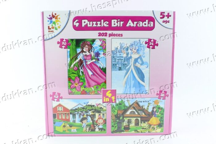 Promosyon oyuncak 4 in 1 puzzle karton yapboz prenses
