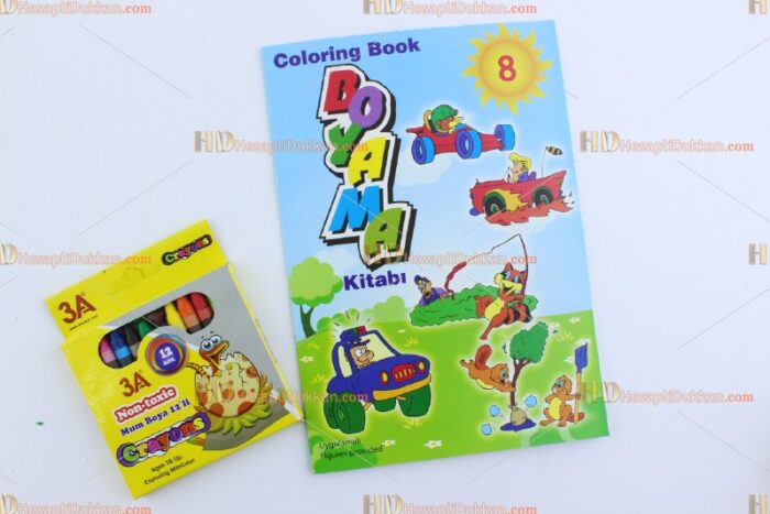 12 li pastel boya boyama kitabı set