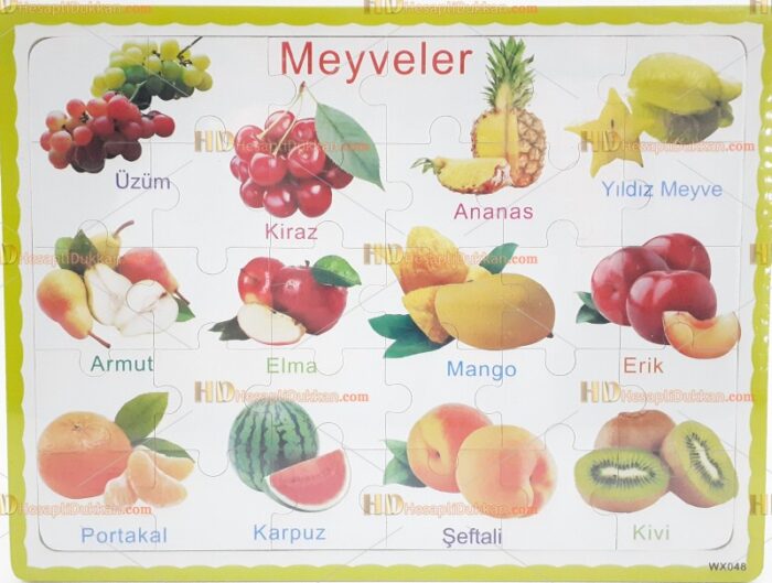 Ahşap puzzle meyveler Türkçe toptan fiyatı