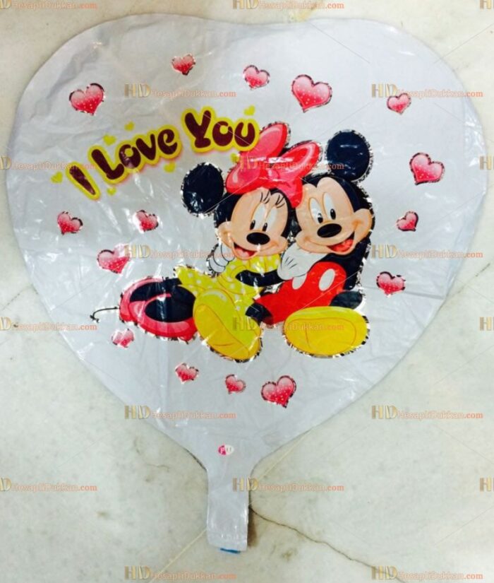 Toptan i love you miki kalp folyo uçan balon