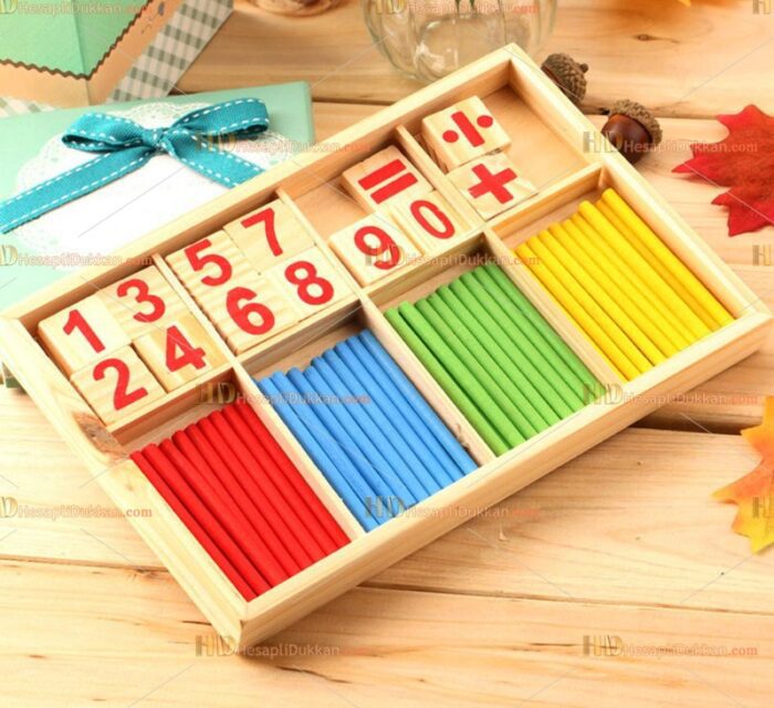 Toptan ahşap eğitici oyuncak matematik rakamlar işlemler çubuklar