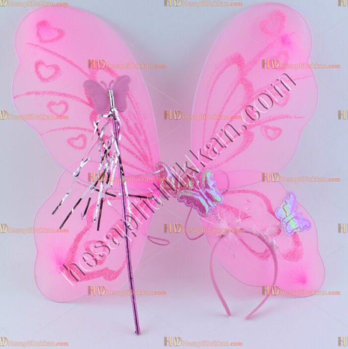 Toptan melek kanat asa taç set ucuz fiyat pembe
