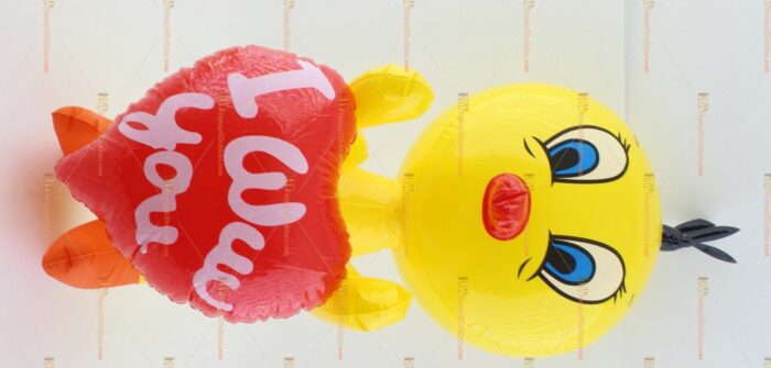 Toptan plastik hayvan şişme balon kalpli ördek
