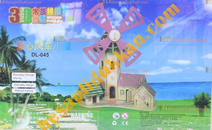 Toptan 3d Ahşap puzzle yel değirmeni