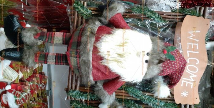 Yılbaşı kapı süsü çelenk noel baba