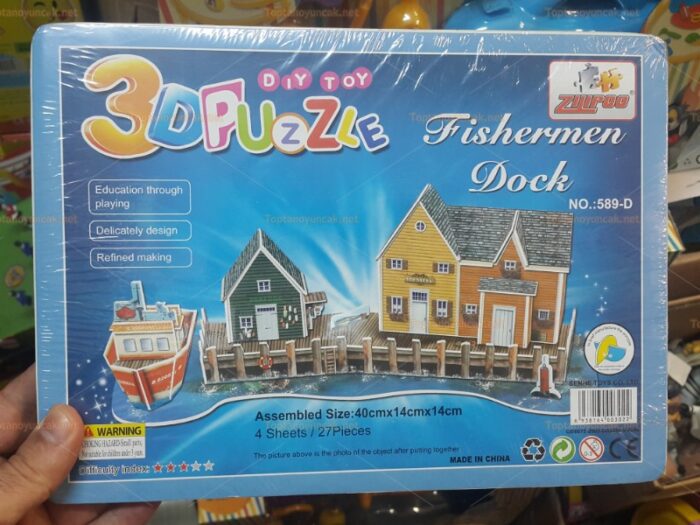 Toptan 3D karton puzzle balıkçı barakası