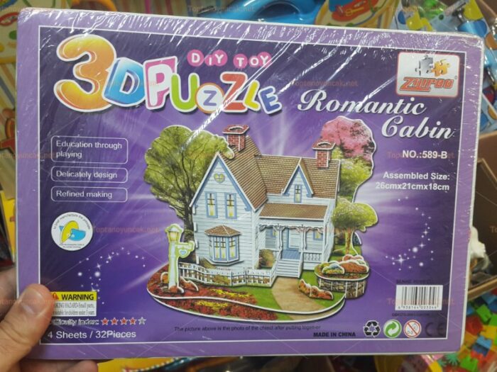 Toptan 3D karton puzzle romantik ev