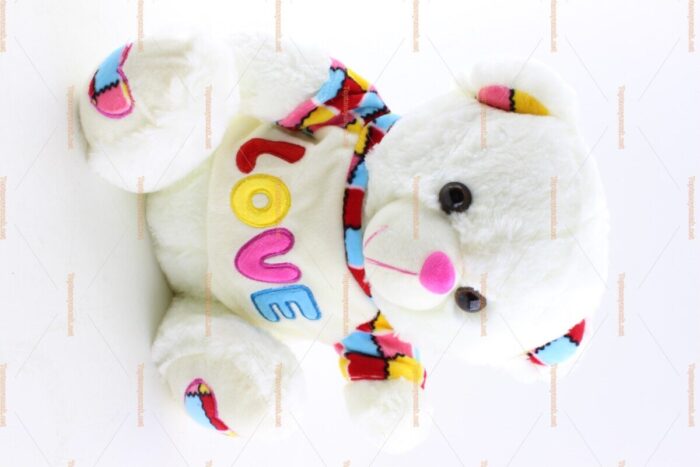 30 cm peluş ayı love kazak renkli kulak