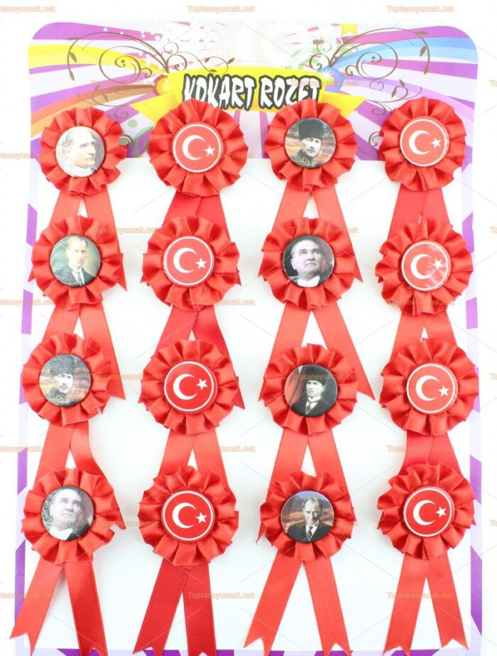 Toptan kokart rozet atalı bayraklı