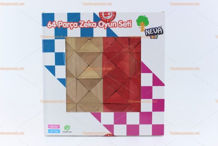 Toptan 64 parça ahşap zeka oyunu seti