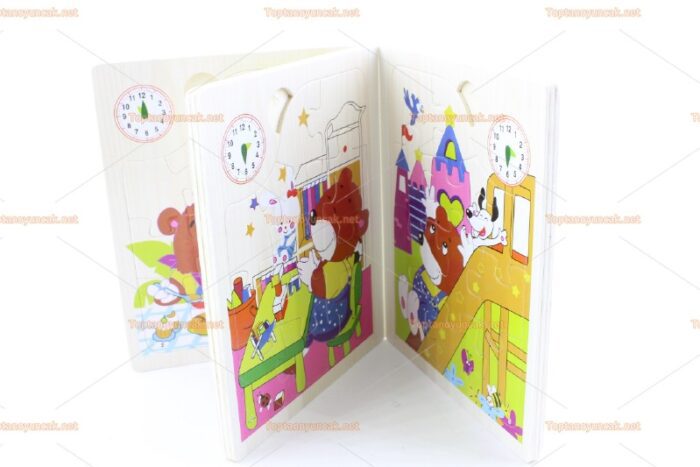 Kitap şeklinde 6 lı ahşap yapboz seti