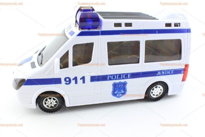 Toptan 3D ışıklı oyuncak polis minibüsü