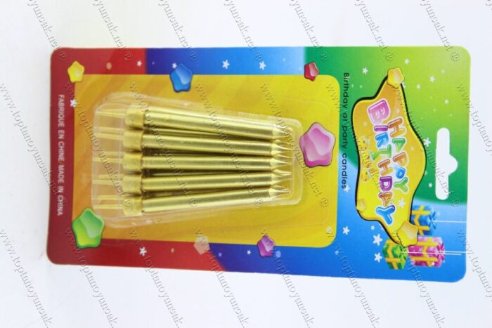 Toptan doğum günü mumu altın sarısı 8 li paket